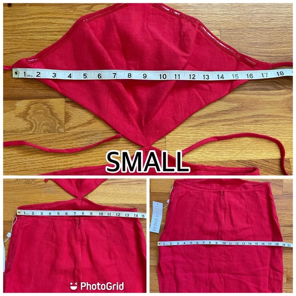 Ronny Kobo Red Marietta Cutout Linen Halterneck Maxi Dress - Picture 3 of 13